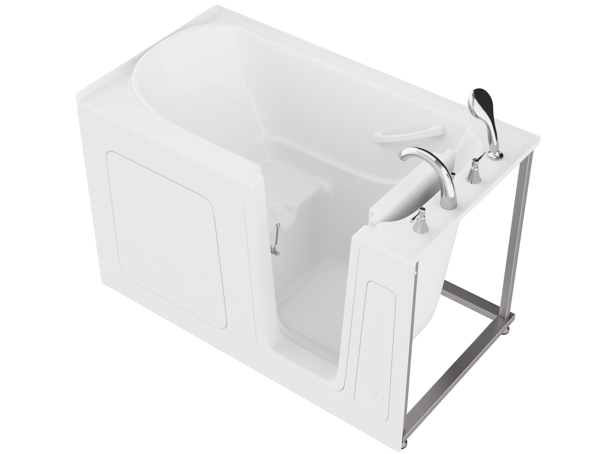 ANZZI Walk In Tub 53'' x 26'' Left Drain Soaking in White, Indulge in Ultimate Luxury, Comfort, and Safety with ANZZI Walk-in Tubs | Quick Fill, Therapeutic Soaking Tub