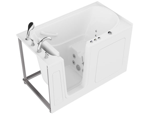 ANZZI Walk In Tub 53'' x 26'' Left Drain Soaking in White, Indulge in Ultimate Luxury, Comfort, and Safety with ANZZI Walk-in Tubs | Quick Fill, Therapeutic Soaking Tub