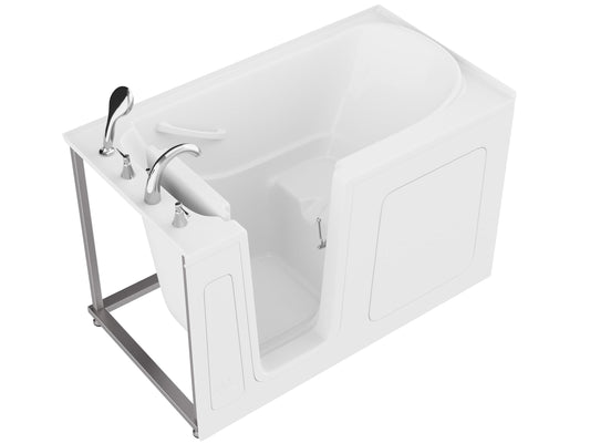 ANZZI Walk In Tub 53'' x 26'' Left Drain Soaking in White, Indulge in Ultimate Luxury, Comfort, and Safety with ANZZI Walk-in Tubs | Quick Fill, Therapeutic Soaking Tub