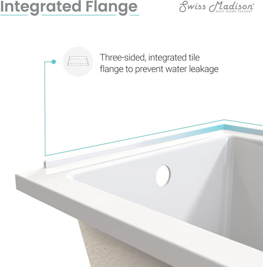 Swiss Madison Voltaire 66" x 32" Right-Hand Drain Alcove Bathtub