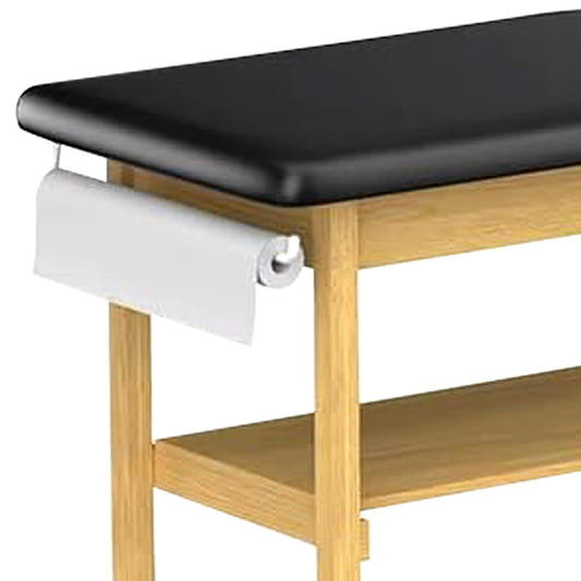 Helsevesen 30" Width Bariatric Treatment Table with Full Shelf and Paper Holder, Hardwood Medical Exam Table with Plain Shelf and Adjustable Backrest，500 lbs. (227 KG) ，72.5" x 30" x 31"