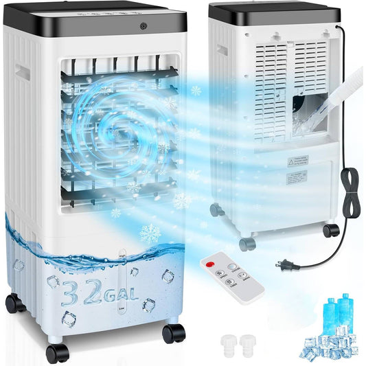 3-IN-1 Portable Air Conditioner Evaporative Air Cooler Humidifier Water Cooling