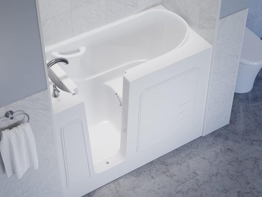 ANZZI Walk In Tub 53'' x 26'' Left Drain Soaking in White, Indulge in Ultimate Luxury, Comfort, and Safety with ANZZI Walk-in Tubs | Quick Fill, Therapeutic Soaking Tub