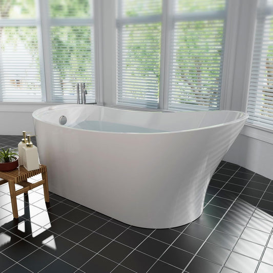 Empava 67" Luxury Stand Alone Acrylic Soaking SPA Tub Modern Freestanding Bathtubs with Custom Contemporary Design EMPV-FT1528
