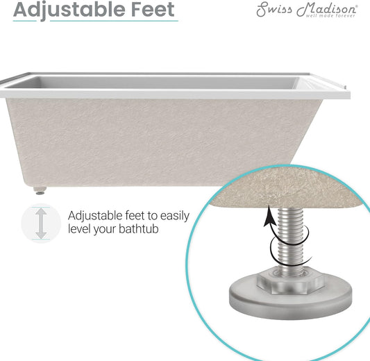 Swiss Madison Voltaire 66" x 32" Right-Hand Drain Alcove Bathtub