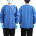 JMU 10-50 Pack Disposable Lab Jackets, SMS Medical Jackets/Coats for Men and Women, Knit Cuffs & Collar, 3 Pockets