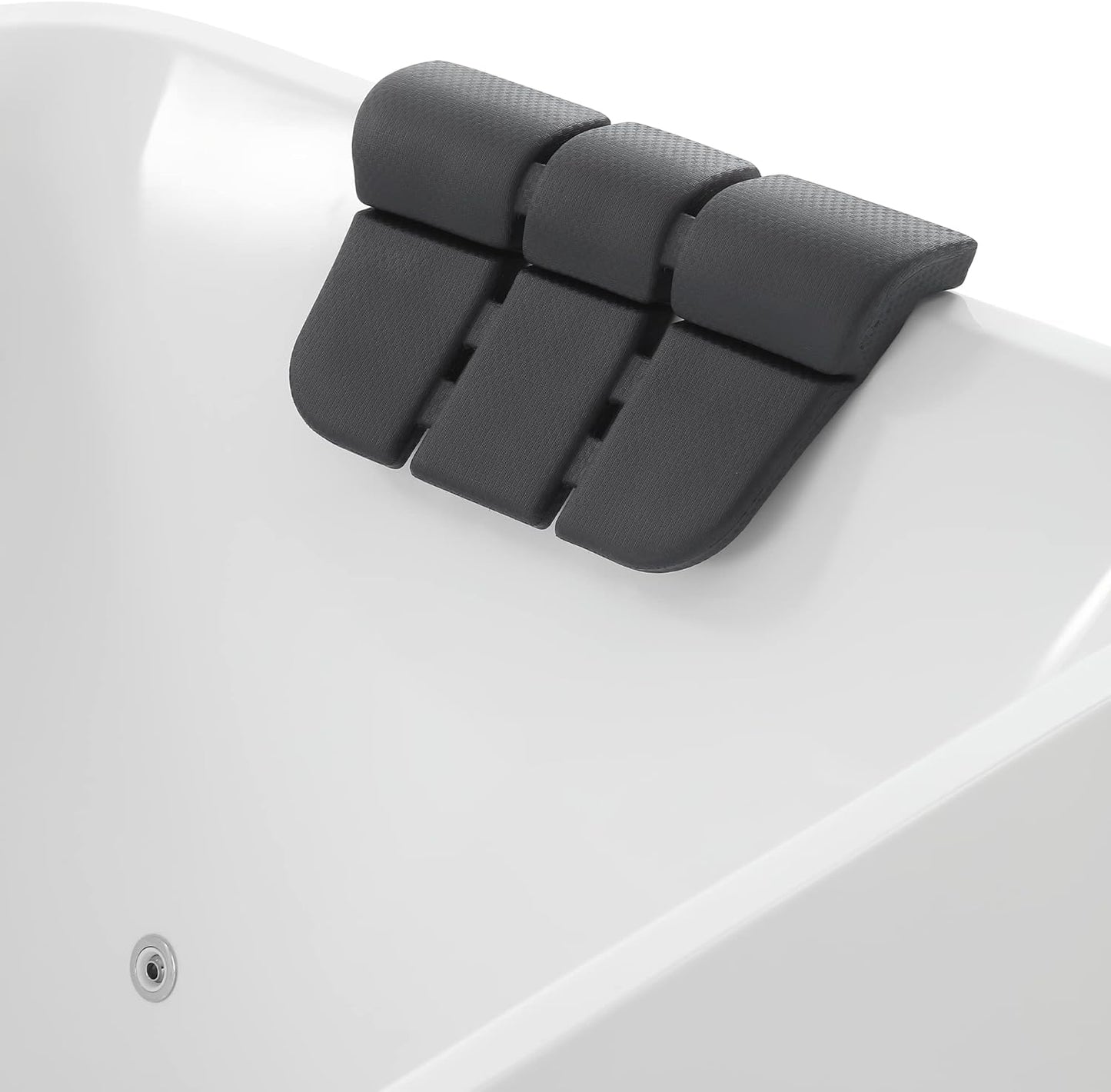 Empava 59-Inch White Freestanding Whirlpool Bathtub Rectangular with 8 Hydromassage Adjustable Water Jets