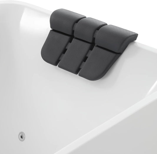 Empava 59-Inch White Freestanding Whirlpool Bathtub Rectangular with 8 Hydromassage Adjustable Water Jets