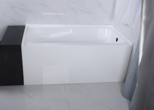 Aqua Eden VTAP543023R 54-Inch Acrylic 3-Wall Alcove Tub with Arm Rest and Right Hand Drain Hole, White