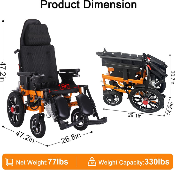 Electric Wheelchair I 20”Widen Seat Electric Wheelchairs for Adults I 20 Miles Long Travel Range I 500W Portable Power Wheelchair I Model M329910A