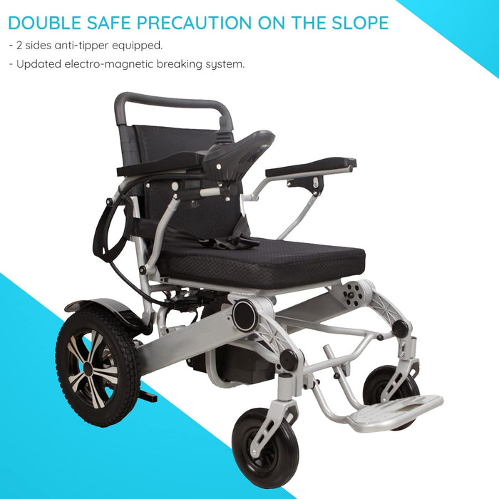 Electric Wheelchair I FDA Approved Intelligent Power Wheelchair I Lightweight Portable Airline Approved Compact Wheelchair Model MU76612