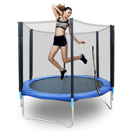 72 Kids Trampoline With Enclosure Net Jumping Mat And Spring