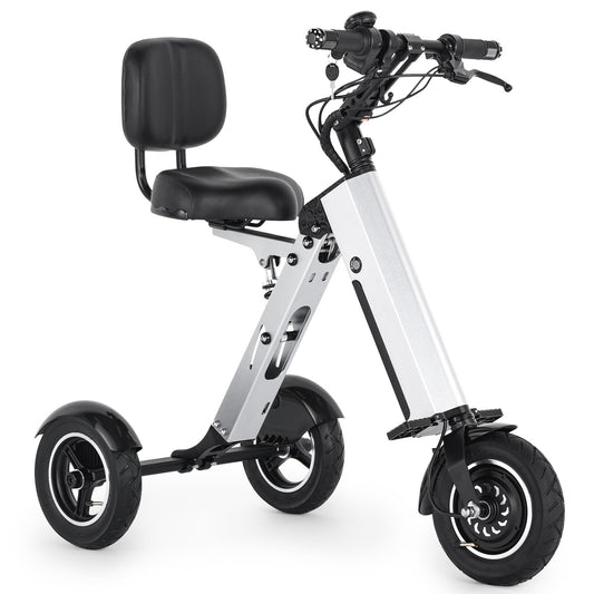 Powered Mobility Scooter 3 Wheel with Backrest Seat Lightweight Electric Scooter
