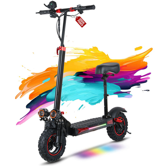 48V 1200W Electric Scooter for Adult 11"Off Road Fat Tires Fast Speed USA MAX X6