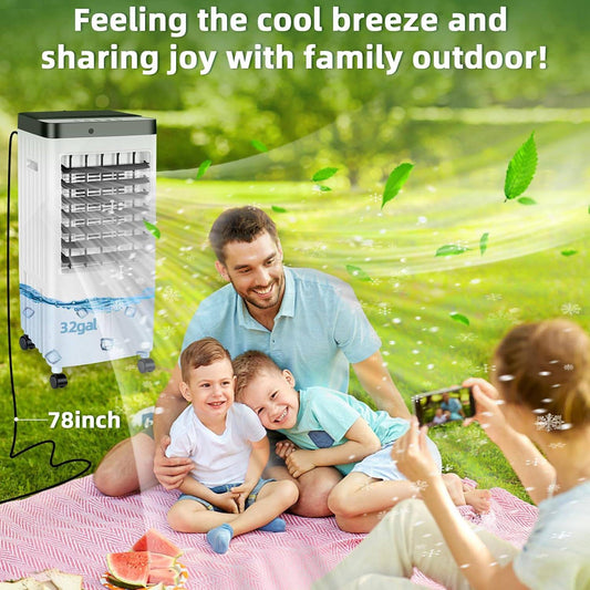 3-IN-1 Portable Air Conditioner Evaporative Air Cooler Humidifier Water Cooling