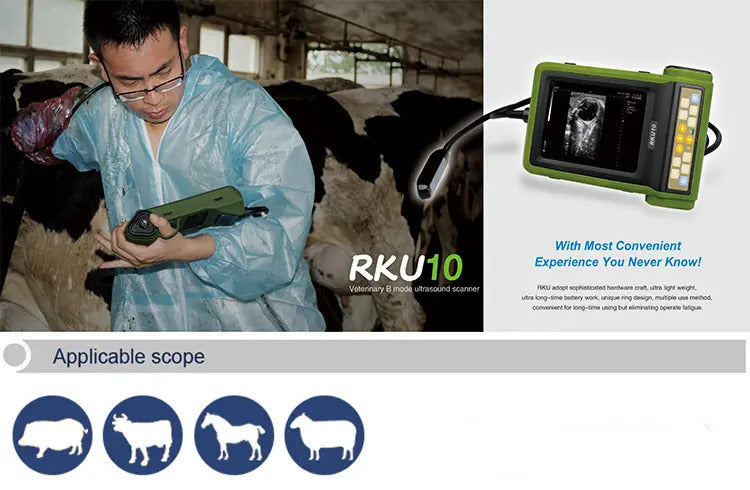 Portable Veterinary Ultrasound Scanner I RKU-10 I B Mode