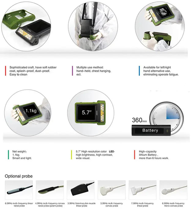 Portable Veterinary Ultrasound Scanner I RKU-10 I B Mode