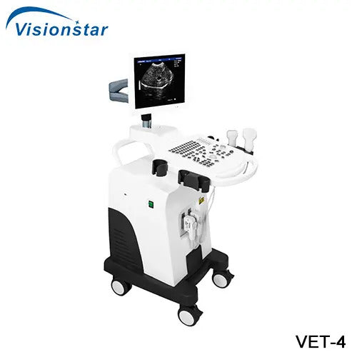 Black & White Trolley Type Veterinary Ultrasound Machine I VET-4