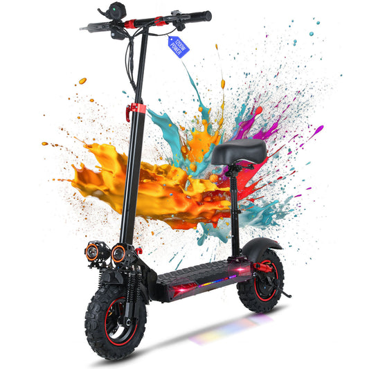 48V 1200W Electric Scooter for Adult 11"Off Road Fat Tires Fast Speed USA MAX X6