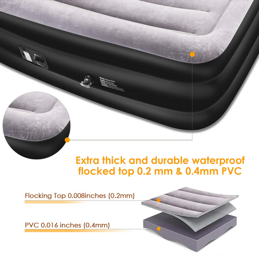 Air Mattress Queen Size Inflatable Bed with Built-in
