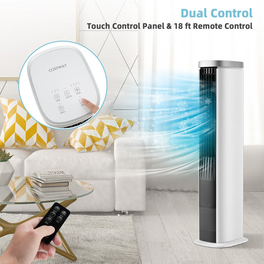 3-In-1 Portable Evaporative Air Cooler 40" Bladeless Cooling Tower Fan W/Timer