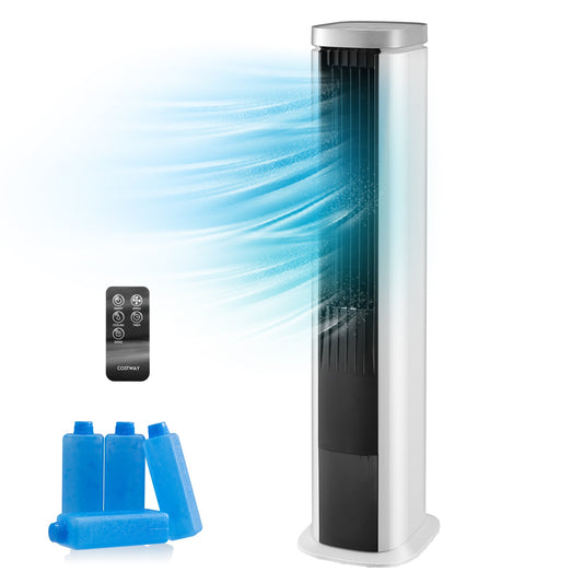 3-In-1 Portable Evaporative Air Cooler 40" Bladeless Cooling Tower Fan W/Timer