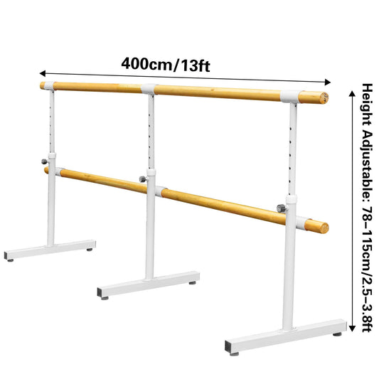 Ballet Barre 13FT Freestanding Bar Double Pine Dancing