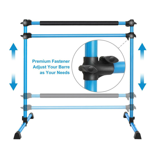 Ballet Barre Blue 4ft Portable Double Freestanding Base Home