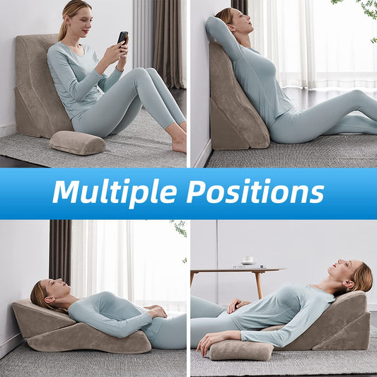 Bed Wedge Pillow Adjustable Pillows Set for Back Leg