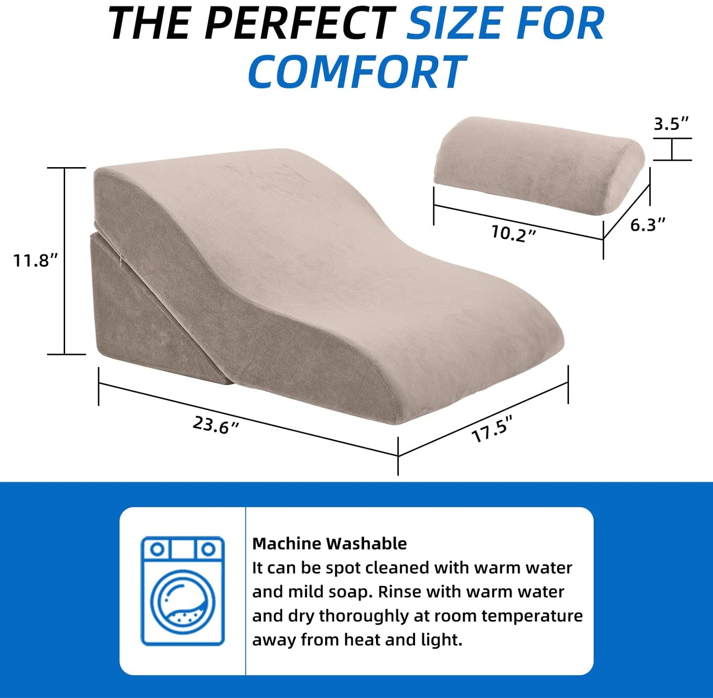Bed Wedge Pillow Adjustable Pillows Set for Back Leg