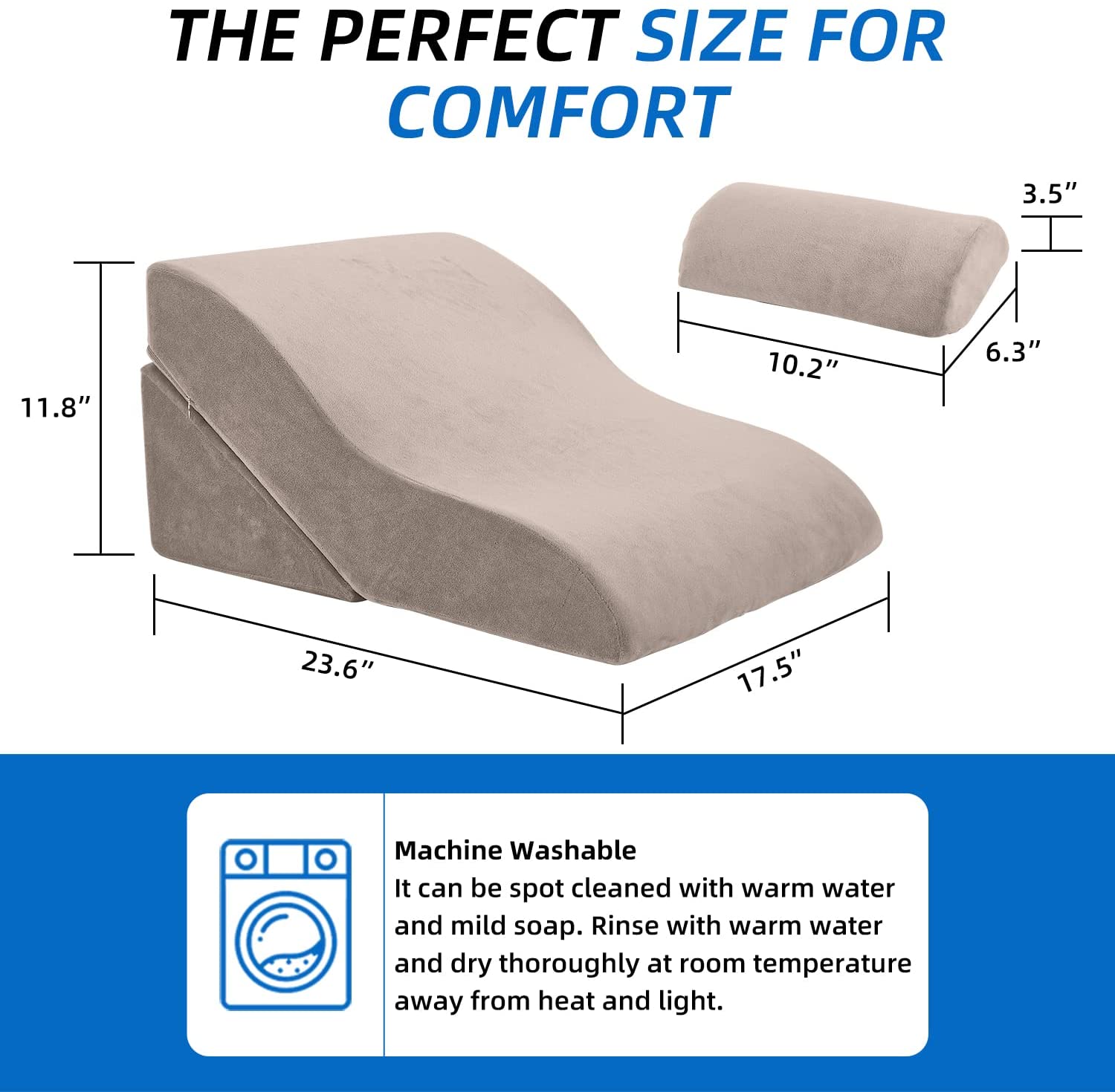 Bed Wedge Pillow Adjustable Pillows Set for Back Leg