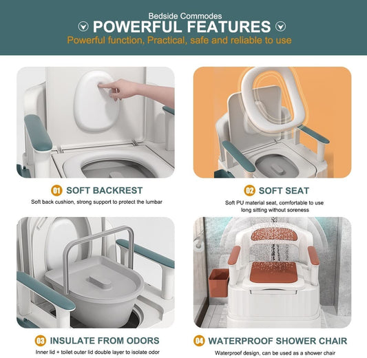 Bedside Commode I Adult Potty Chair Portable Toilets for