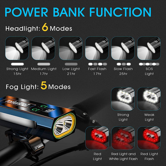 Bike Lights 6000/7000 Lumens Super Bright 3LED Front
