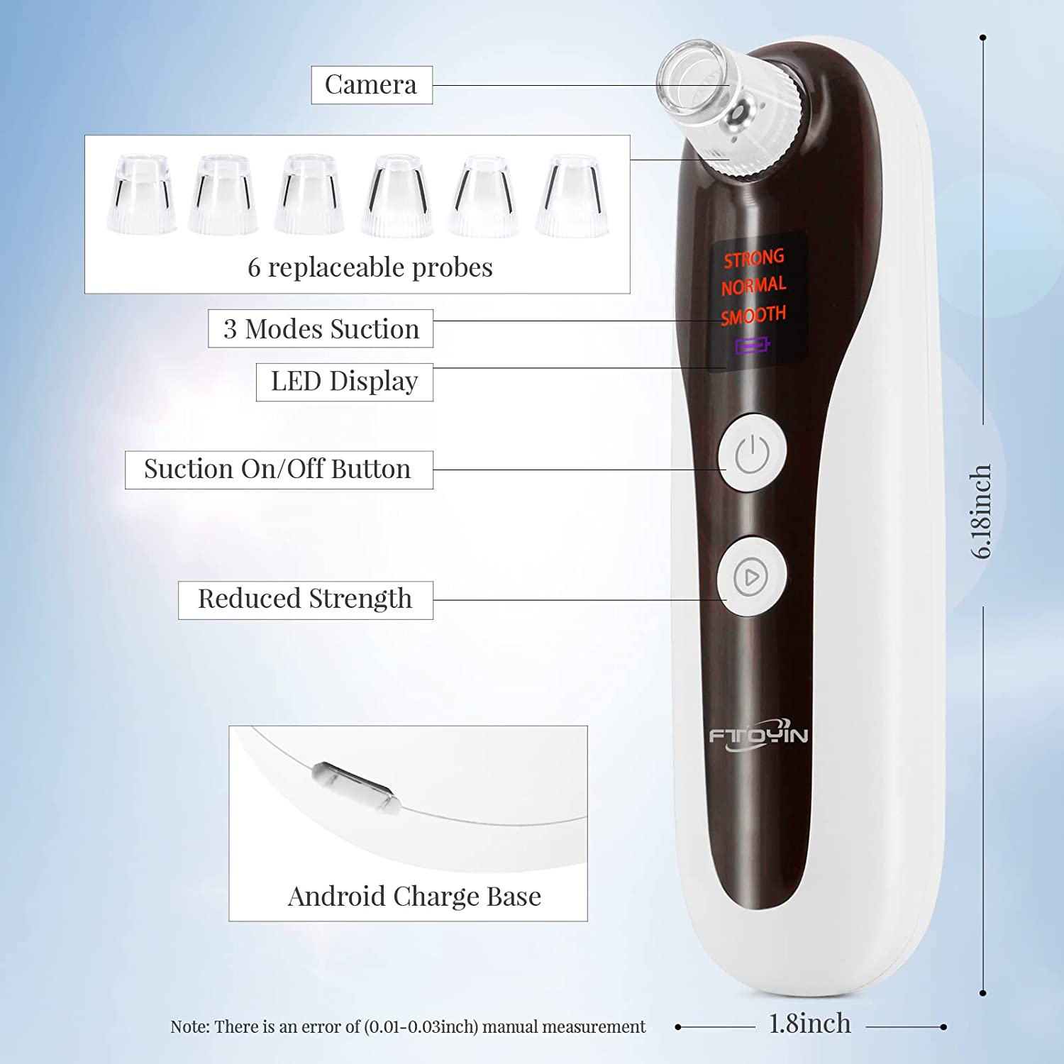 Blackhead Remover Pore Vacuum with Camera with Kit Suction