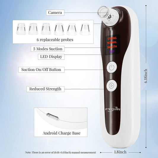 Blackhead Remover Pore Vacuum with Camera with Kit Suction