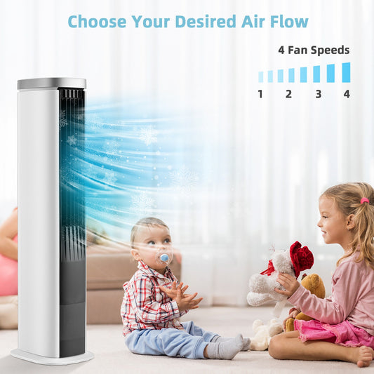 3-In-1 Portable Evaporative Air Cooler 40" Bladeless Cooling Tower Fan W/Timer