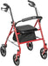4 Wheel Rollator Walker with Seat, Steel Rolling Walker, Height Adjustable