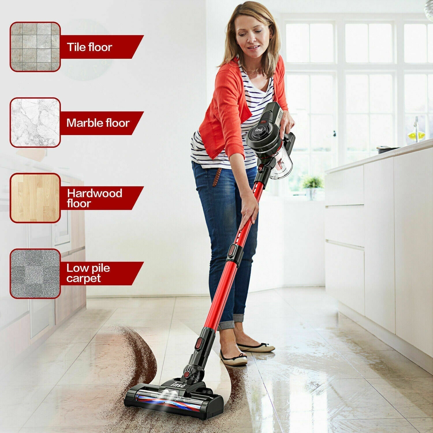 Cordless Vacuum 12Kpa 2 in 1 Stick Best Vacuum Cleaner -