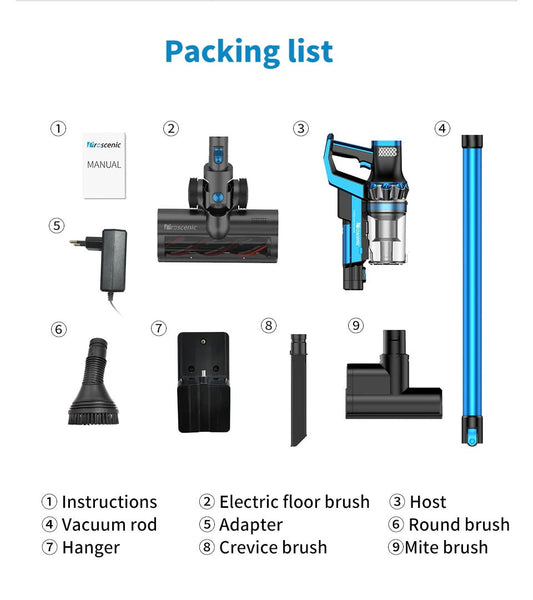 Cordless Vacuum Cleaner 23000Pa Powerful Suction LED Touch