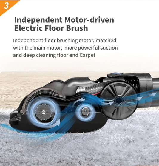 Cordless Vacuum Cleaner 23000Pa Powerful Suction LED Touch