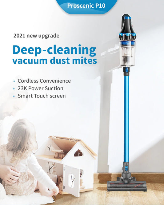 Cordless Vacuum Cleaner 23000Pa Powerful Suction LED Touch