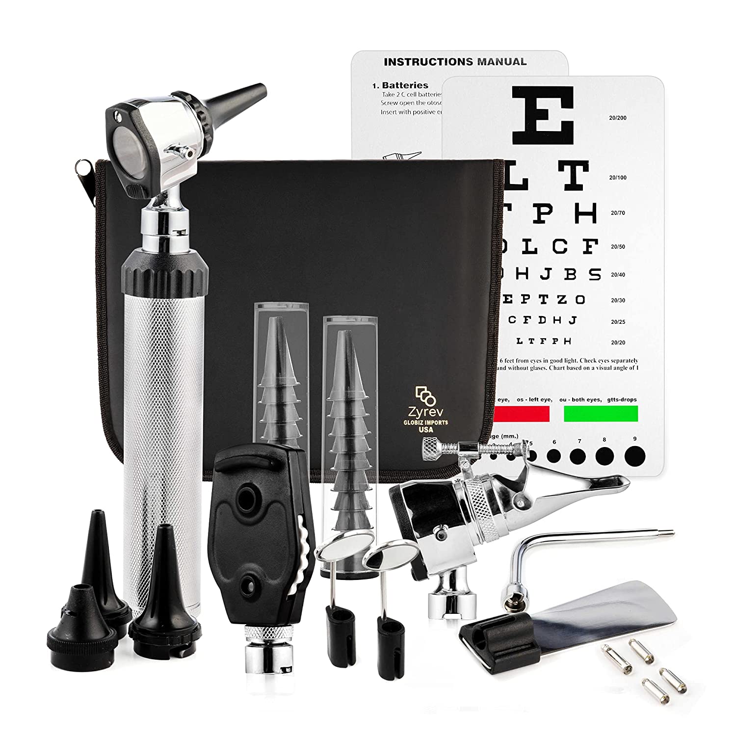 Diagnostic Set - Ear Nose and Throat Exam Kit - 36 Piece Set
