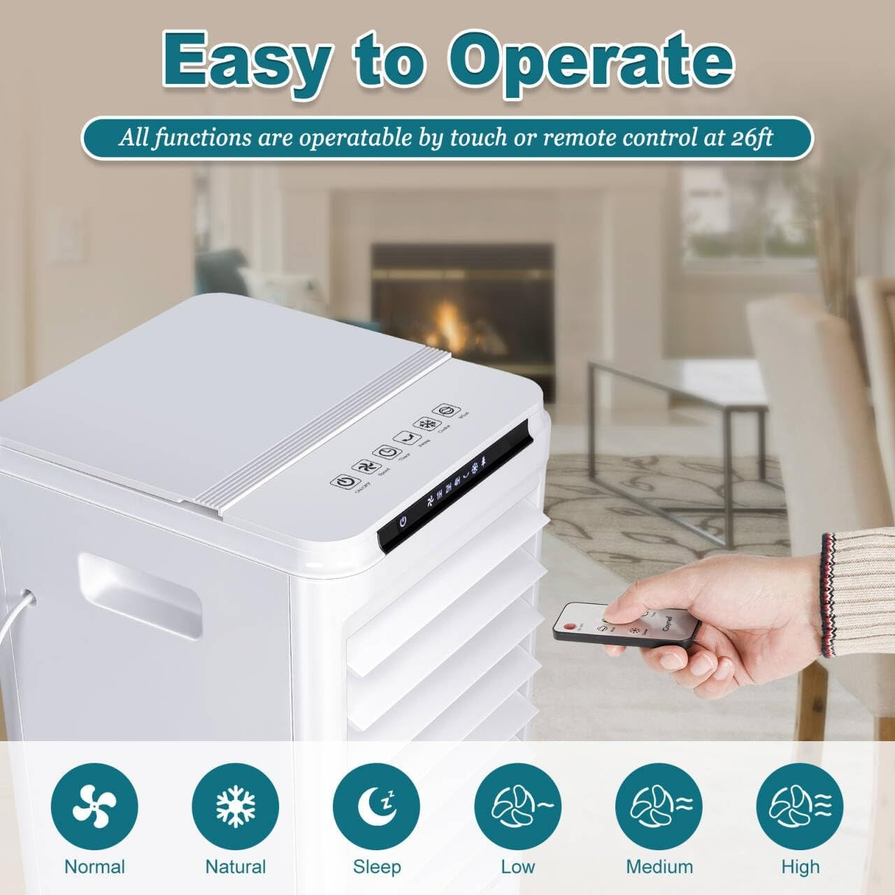 Portable Evaporative Air Cooler W/7H Timer 1.85-Gal Tank for Room Bedroom Office