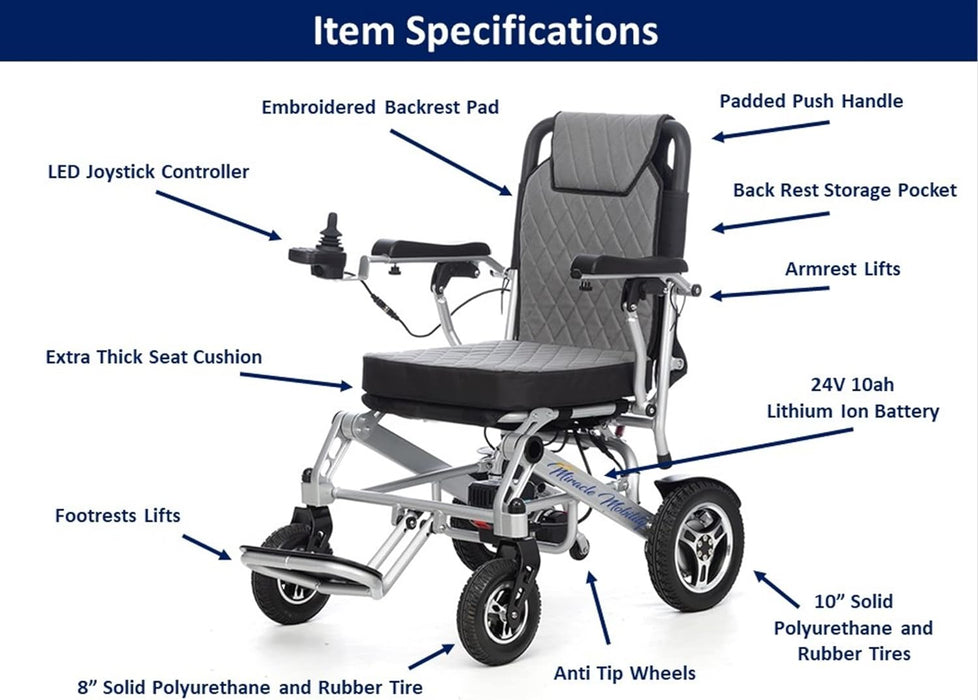 Foldable Electric Wheelchair I Heavy Duty Wheelchair