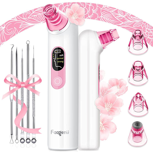 Blackhead Pore Vacuum Cleaner Remover USB Rechargeable with LCD Screen Kit Suction A21888
