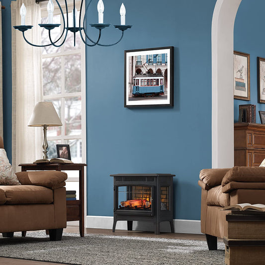Electric Fireplace Stove 3D Infrared Portable Indoor Space Heater  with Remote Control