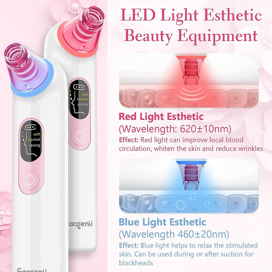 Blackhead Pore Vacuum Cleaner Remover USB Rechargeable with LCD Screen Kit Suction A21888