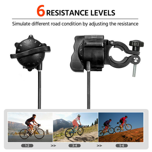 Bike Trainer Stand Magnetic Bike Trainer w/6 speed Level for Indoor stationary Exercise, Black