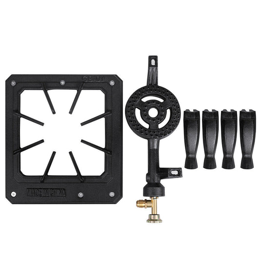 Camping Stove Cast Iron Burner Single Portable Outdoor Propane Gas BBQ Cooker