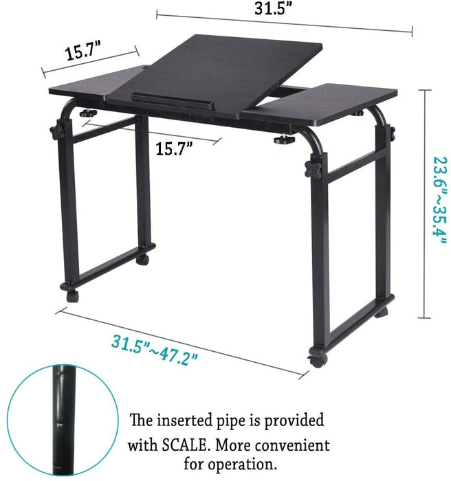 Overbed Table with Wheels Laptop Desk Cart Table Over